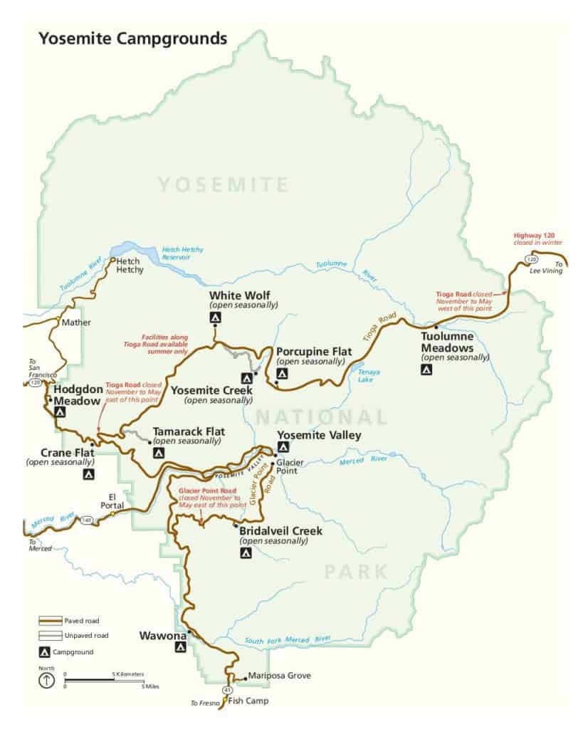 Yosemite National Park Map