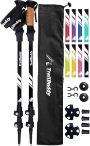 TrailBuddy Trekking Poles - 2-pc Pack Adjustable Hiking or Walking Sticks