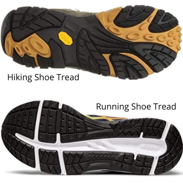 Hiking Shoe Tread vs Running Shoe Tread