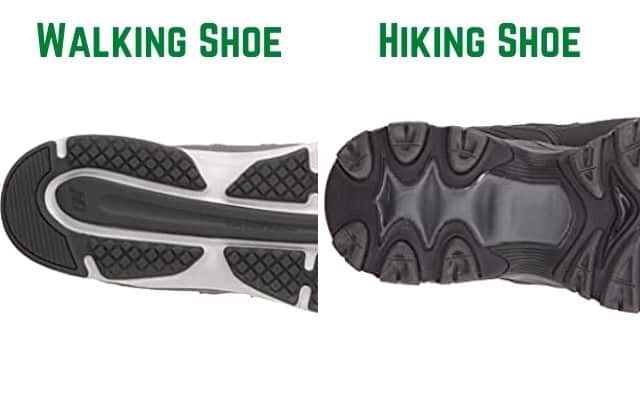 Walking Shoe vs Hiking Shoe Tread Pattern