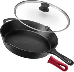 Cuisinel Cast Iron Skillet with Glass Lid