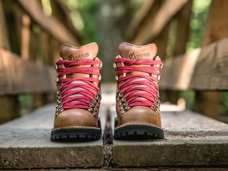 Hiking Boots with Red Laces